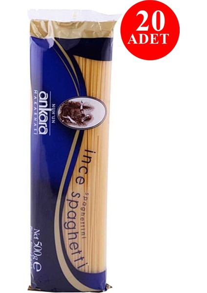 Nuhun Ankara Makarna Ince Spagetti 500 gr x 20