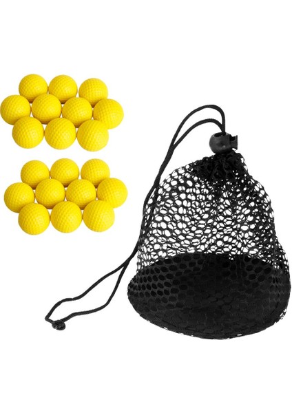 20 Adet Yumuşak Köpük Uygulama Eğitim Golf Topları + Naylon Örgü Saklama Çantası