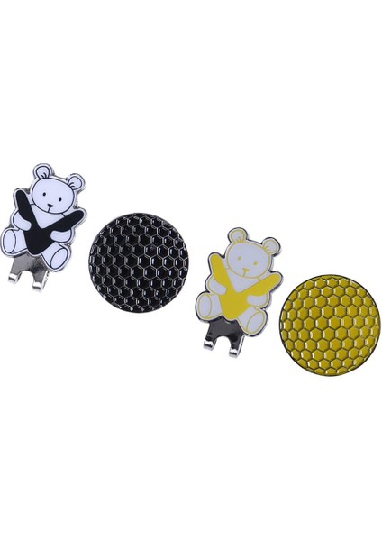 Golf Şapka Klipleri ile Manyetik Golf Topu Işaretleyici Golf Klipsi Ayı Desen Siyah indirimleri