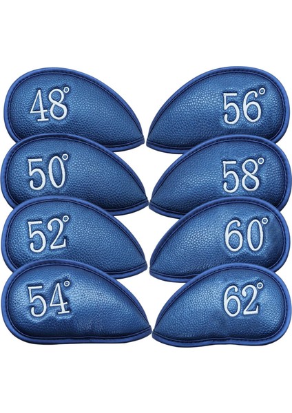 Golf Demir Kafa Kapakları 8 Adet 1 Set Koruyucu Kılıf Aksesuarları Kireye Dayanıklı Mavi