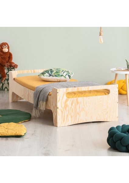 Montessori Yatak Çocuk Karyola Bebek Beşiği Ahşap Yatak