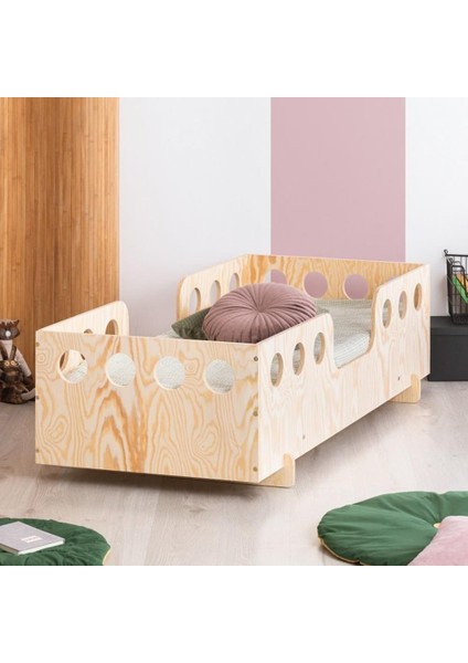 Montessori Yatak Ahşap Karyola Çocuk Yatağı