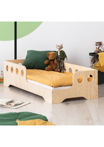 Roofless Ahşap Çocuk Karyola Montessori Yatak Bebek Beşiği