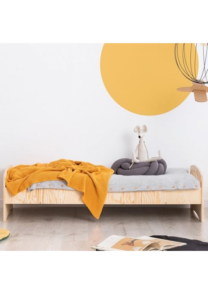 White MiniWood Montessori Yatak 90X190 Ahşap Çocuk Karyola Beşik