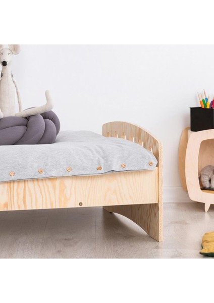 White MiniWood Montessori Yatak 90X190 Ahşap Çocuk Karyola Beşik