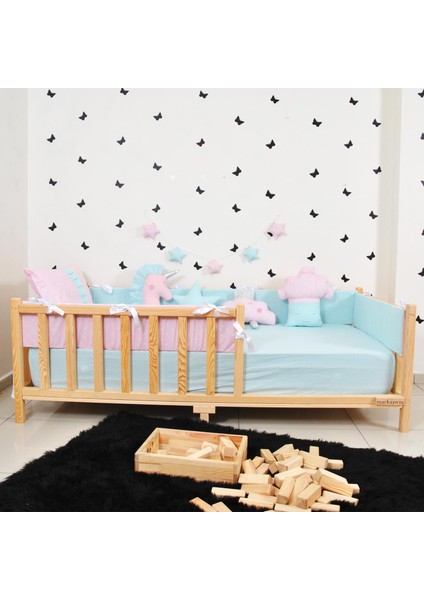 Montessori Yatak Çocuk Doğal Çam 90X190 Karyola Nil modelleri