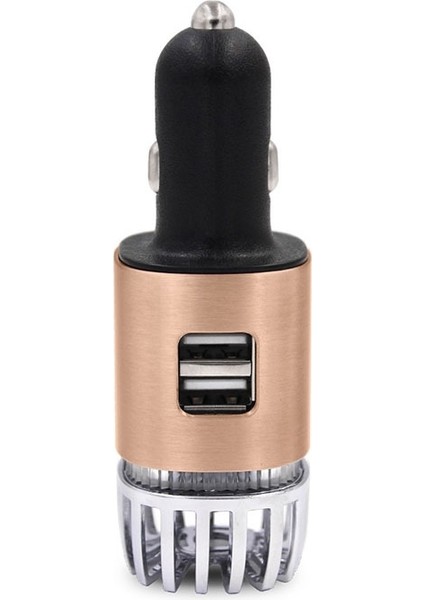 2 In 1 Araba Negatif Iyon Aromaterapi Hava Temizleyici Nemlendirici + Çift USB Bağlantı Noktası Araç Şarj Cihazı Altın (Yurt Dışından)
