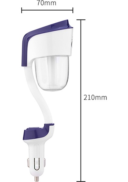Iı 50 ml Rotasyon Aromaterapi Hava Arıtma Nemlendirici ile 2 USB Şarj Bağlantı Noktası Dc 12 V Araba Otomatik Mavi (Yurt Dışından) modelleri