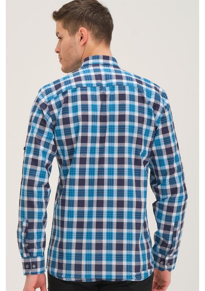 G743 Dewberry Erkek Gömlek-Lacivert-Mavi fiyatları