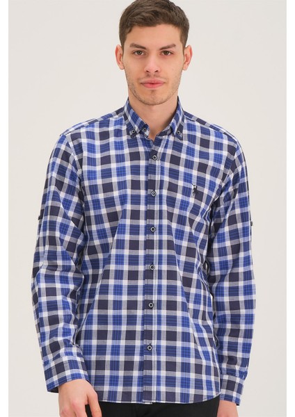 G743 Dewberry Erkek Gömlek-Lacivert- Sax indirimleri