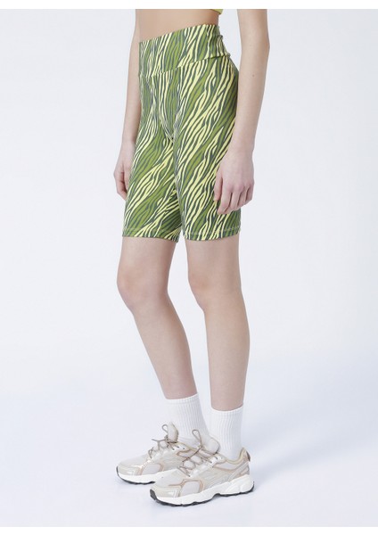 Y-Harbin Yüksek Bel Dar Kalıp Düz Yeşil Kadın Tayt modelleri