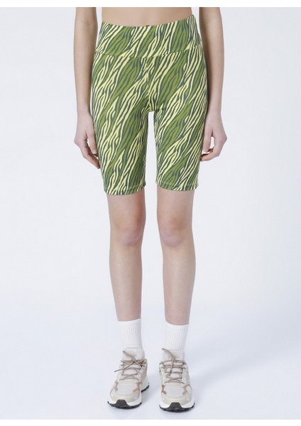 Y-Harbin Yüksek Bel Dar Kalıp Düz Yeşil Kadın Tayt fırsatları