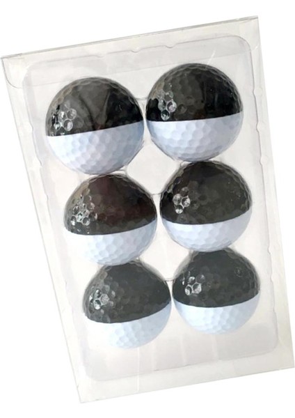 6 Parça Golf Uygulama Topu 42.7mm Kauçuk Çift Katmanlar Golf Eğitim Topu Siyah Beyaz (Yurt Dışından) fiyatları