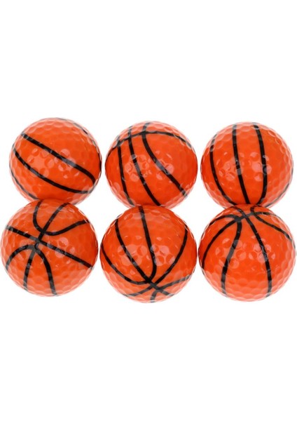 6 Adet Dayanıklı Desen Yenilik Golf Topları Uygulama Aksesuarları Hediye Basketbol (Yurt Dışından)