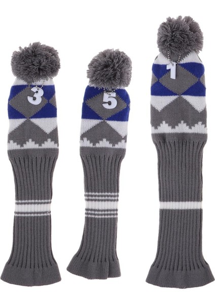 3 Adet / Parça Örgü Ponpon Headcover Golf Sürücüsü Fairway Woods 135 Renk D (Yurt Dışından) indirimleri