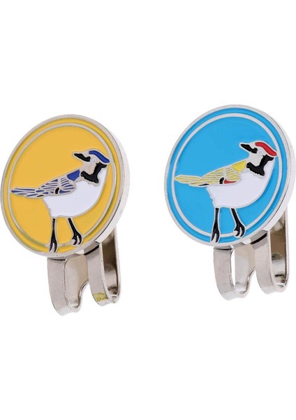 2 Parça Golf Topu Marker Kuş Şapka Klip 2 Adet Kuş (Yurt Dışından)
