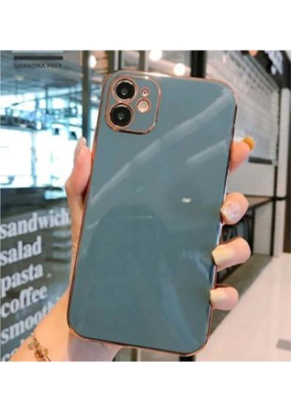 Iphone 11 Kılıf Luxury 12 Görünümlü Yumuşak Silikon Kamera Korumalı Petrol Mavisi