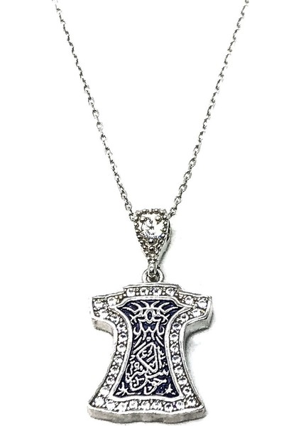 925 Ayar Gümüş Zirkon Taşlı Kaftan Cevşen Kolye