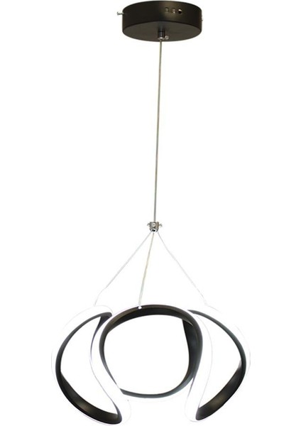 1666-30 Siyah LED Avize(Beyaz Işık -Sarı Işık - Gün Işığı)
