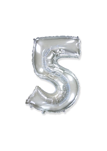 Folyo Balon Rakam 5 Gümüş 32 Inc ( 80 cm )