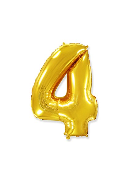 Folyo Balon Rakam 4 Altin 32 Inc ( 80 cm )