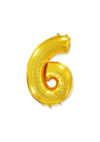 Folyo Balon Rakam 6 Altin 32 Inc ( 80 cm )