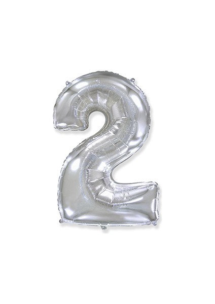 Folyo Balon Rakam 2 Gümüş 32 Inc ( 80 cm )