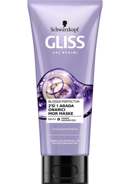 Schwarzkopf Gliss Blonde Perfector Turunculaşma Karşıtı Mor Maske 200 ml