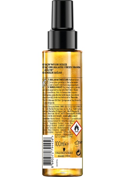 Schwarzkopf Gliss Ultimate Oil Elixir Bakim Serumu 100 ML modelleri