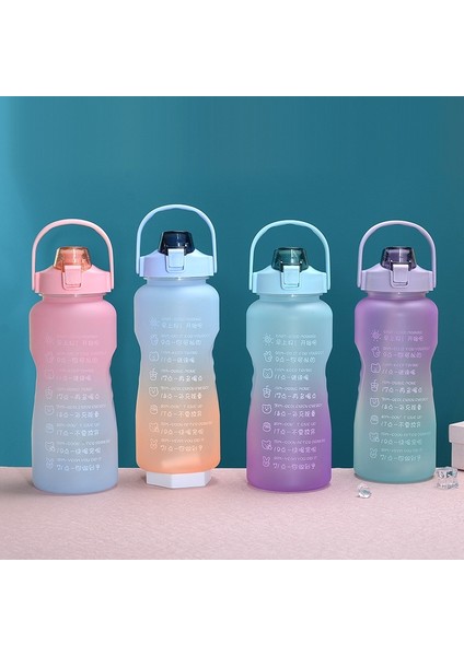 1.5l Büyük Kapasiteli Spor Su Kupası Pembe Mavi Gradyan (Yurt Dışından)