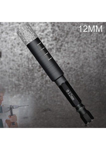 Elmas Kuru Matkap Ucu Seti Güç Aracı Aksesuarları Taş Porselen Granit Için 12MM
