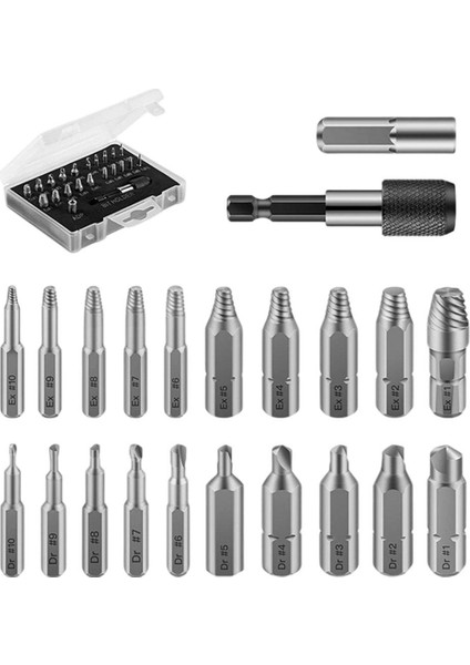 Dıy Hasarlı Vida Extractor Set El Aletleri En Elektrikli Matkaplar Için Çıkış 22 Adet(Yurt Dışından)