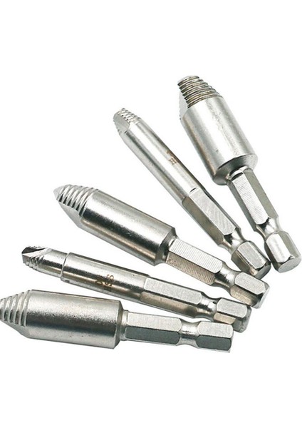 5 Adet Elimden Vida Extractor Set Kırık Vida Sökücü 1/4 Inç Hex Shank