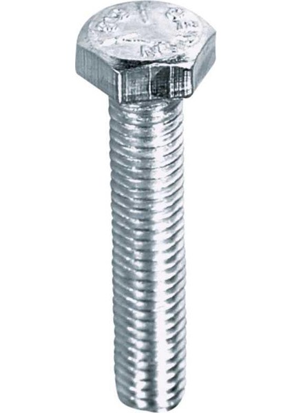 M5 x 20 DIN933 Cıvata(Altıgen) 8.8 Beyaz 5 Li Paket