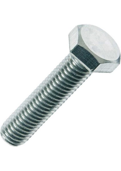 M10 x 20 DIN933 Cıvata(Altıgen) 8.8 Beyaz 5 Li Paket