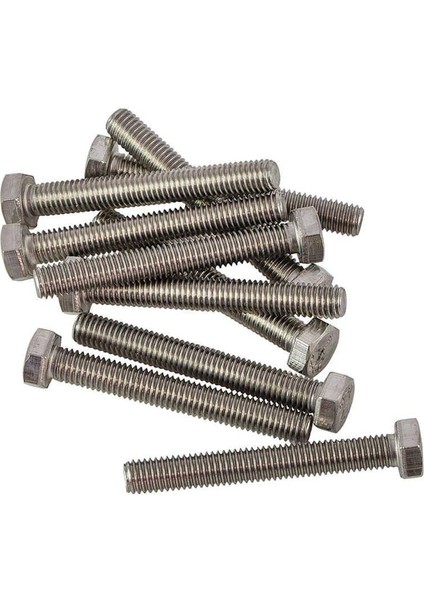 M10 x 20 DIN933 Cıvata(Altıgen) 8.8 Beyaz 5 Li Paket