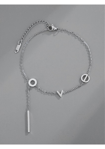 Gümüş Renk Love Kolye 946