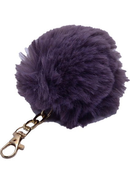 Lila Renk Peluş Ponpon Anahtarlık 974