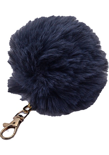 Lacivert Renk Peluş Ponpon Anahtarlık 978