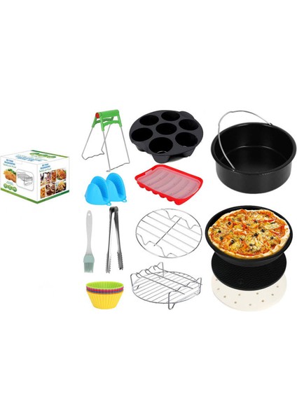 13 Adet Yui / Xiaomi / Philips / Kumtel Uyumlu 7 Inç Fritöz Aksesuar Seti - Çok Renkli (Yurt Dışından)