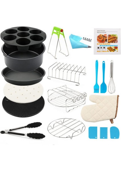 17 Adet Yui / Xiaomi / Philips / Kumtel Uyumlu 8 Inç Fritöz Aksesuar Seti - Çok Renkli (Yurt Dışından)