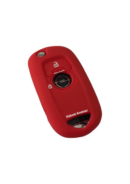 Opel Astra K Silikon Anahtar Kılıfı (Kırmızı Renk)