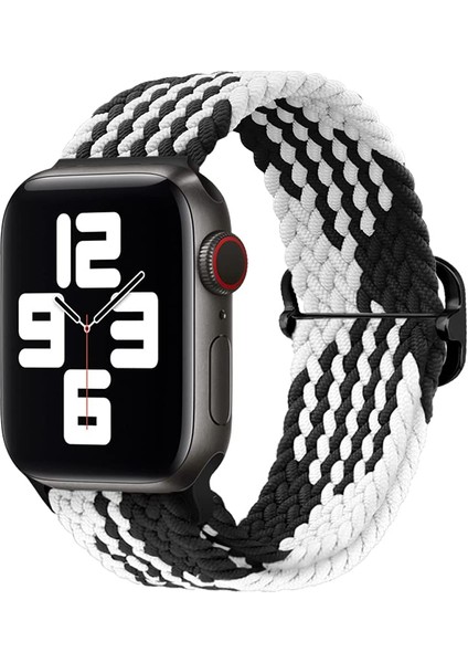 Apple Watch Uyumlu Kordon 3 4 5 6 7 Se 42MM 44MM 45MM Örgü Tokalı Kordon Siyah Beyaz Kırçıllı fiyatları