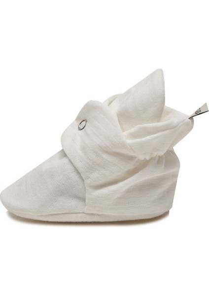 Organik Pamuk Müslin Çıtçıtlı Beyaz Panduf modelleri