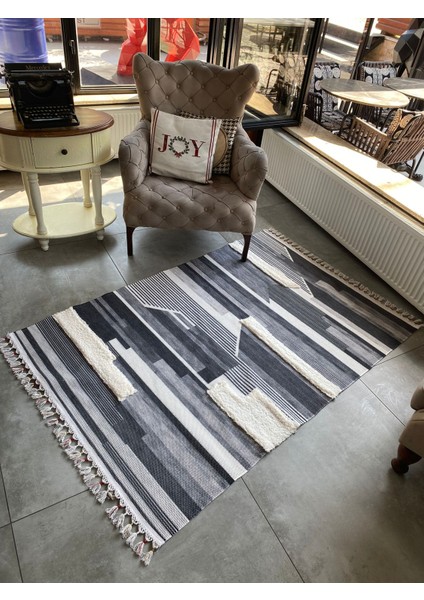 Just Yeni Nesil Yıkanabilir Kabartmalı Dokuma Taban Kilim 01 80 x 150 cm.