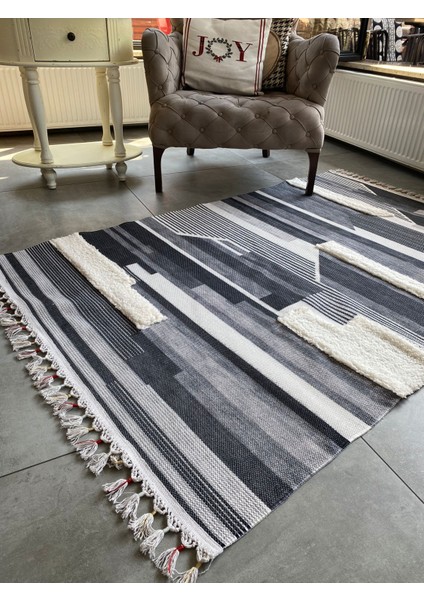 Just Yeni Nesil Yıkanabilir Kabartmalı Dokuma Taban Kilim 01 80 x 150 cm.