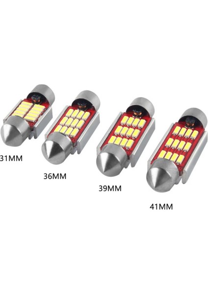 Sofit 12 LED LED Canbus C5W Uyumlu Tavan Plaka Ampül 41MM/39MM/36MM/31MM
