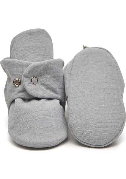 Organik Pamuk Müslin Çıtçıtlı Açık Gri Panduf fiyatları