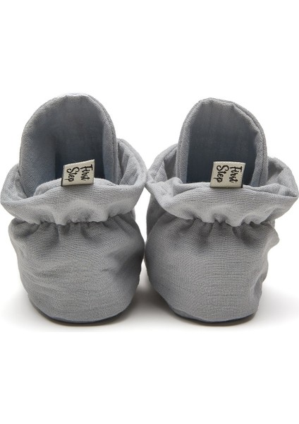 Organik Pamuk Müslin Çıtçıtlı Açık Gri Panduf fırsatları