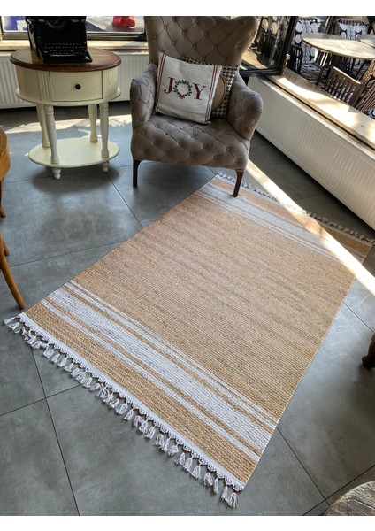 Just Yeni Nesil Yıkanabilir Püsküllü Dokuma Taban Kilim 06 80 x 150 cm.